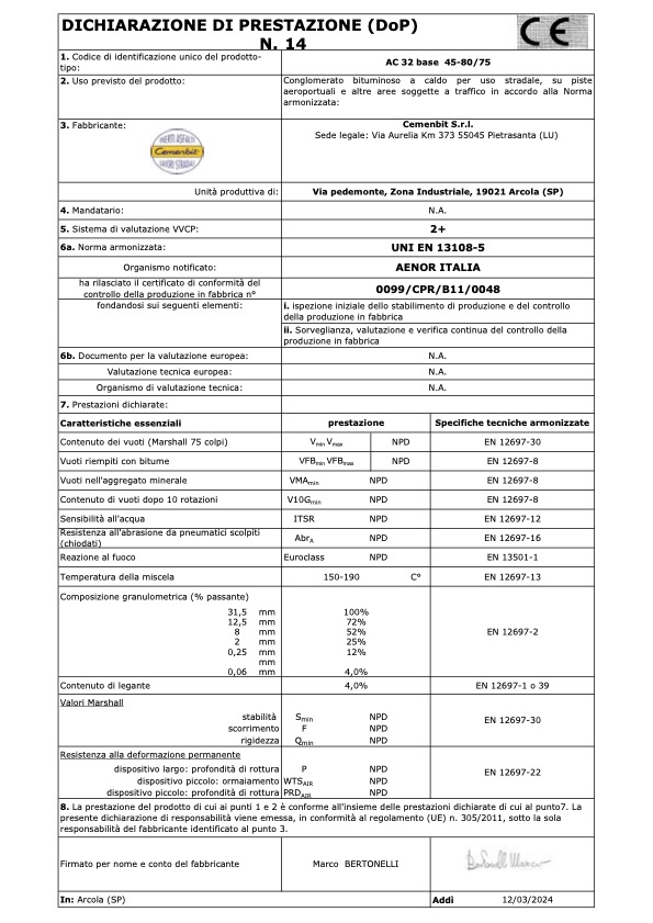 DoP Tout Venant 0-30 modificato